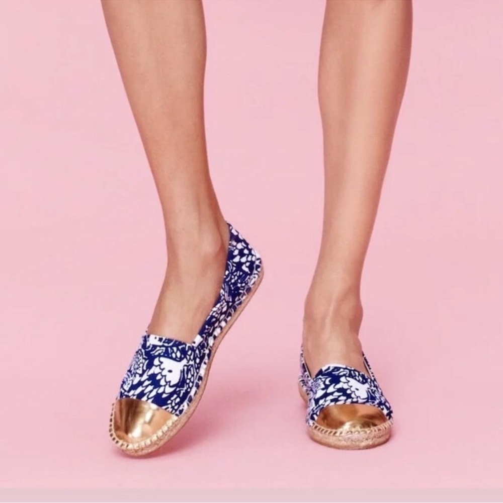 Lilly Pulitzer for Target Blue and Gold Espadrilles